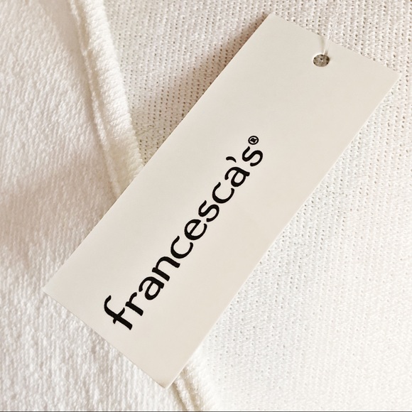 NWT Francesca's Jun & Ivy Ivory V-Neck Tie Front Top - Picture 6 of 16